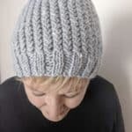 crossed over rib knitted hat